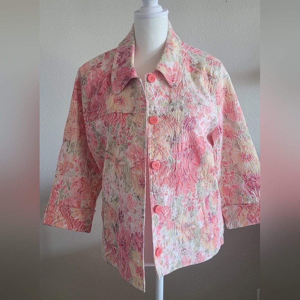 Rebecca Malone Embroidered Floral Print Jacket